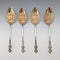 Set of 4 late 19th century British antique silver plate berry spoons by William Howe