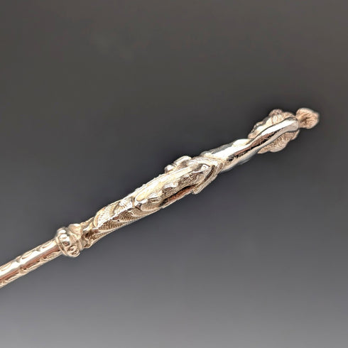 Set of 4 late 19th century British antique silver plate berry spoons by William Howe