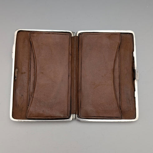 1886年 英国アンティーク 純銀製 両開き型 小型カードケース 64g William Oliver