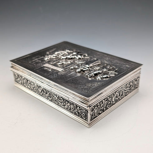 1948年 オランダヴィンテージ シルバー製 シガレットボックス ウッドインナー