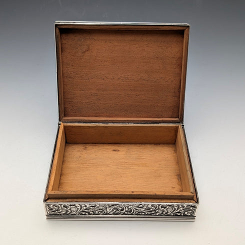 1948年 オランダヴィンテージ シルバー製 シガレットボックス ウッドインナー