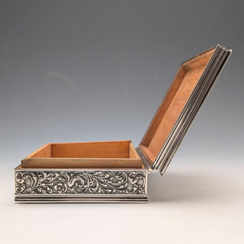 1948年 オランダヴィンテージ シルバー製 シガレットボックス ウッドインナー