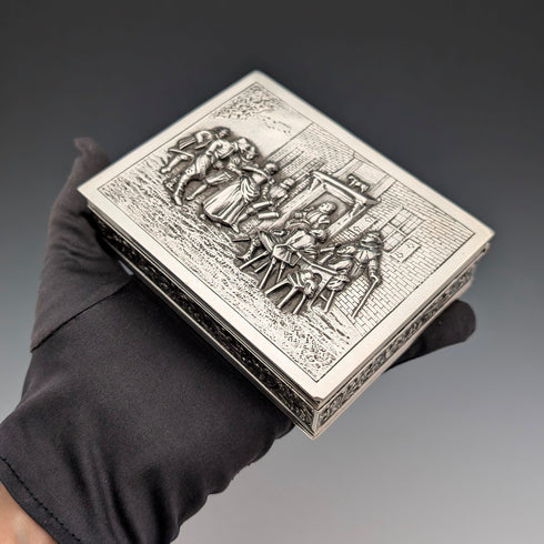 1948年 オランダヴィンテージ シルバー製 シガレットボックス ウッドインナー