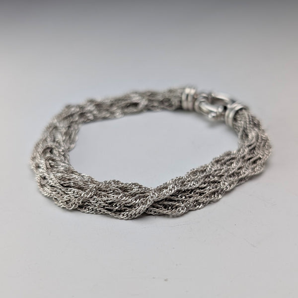 義大利復古純銀多扭鏈手鍊,28克,MILOR