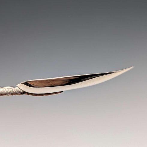 1897 British Antique Sterling Silver Heart-Shaped Tea Caddy Spoon, 10.4g