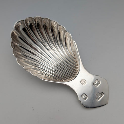 1978年 英国ヴィンテージ 純銀製 ティーキャディースプーン 20.5g A Chick&Sons Ltd ケース入り