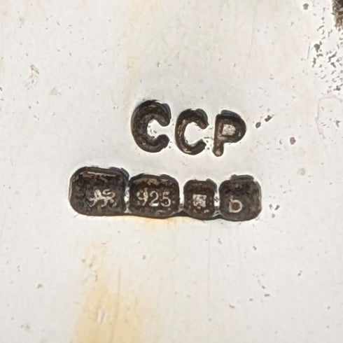 英国ヴィンテージ フロッグデザイン 純銀製ソルトセラー 計131g CCP 極美品