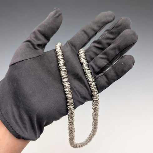 英国ヴィンテージ 純銀製 コイルデザインチェーン ネックレス46cm 91g HH