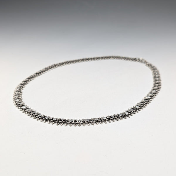 Vintage Sterling Silver Fine Ethnic Chain Necklace, 46cm, 29g