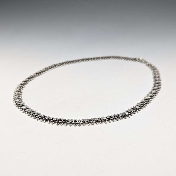 Vintage Sterling Silver Fine Ethnic Chain Necklace, 46cm, 29g