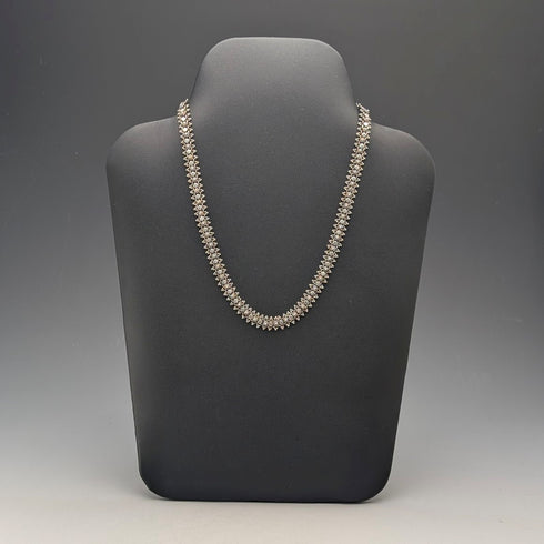 ヴィンテージ 純銀製 細密エスニックチェーン ネックレス46cm 29g