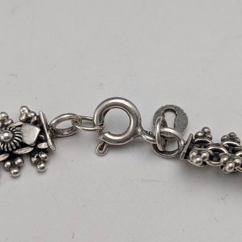 ヴィンテージ 純銀製 細密エスニックチェーン ネックレス46cm 29g