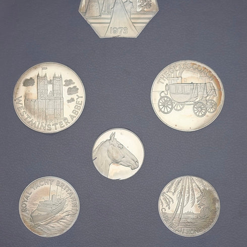 1973年 英国アン王女ご成婚記念 純銀コイン6枚セット 銀重量50g Ppbjoy Mint ltd