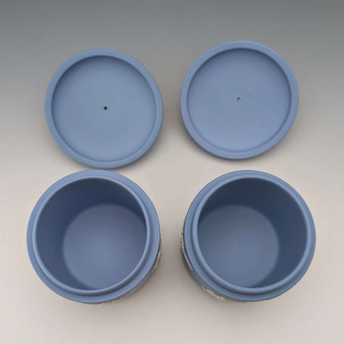 Pair of Vintage British Wedgwood Jasperware Tea Caddy Boxes
