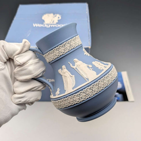British Vintage Wedgwood Jasperware Jug with Box and Catalog