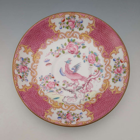 1920年代 英国ミントン カップ&ソーサー ピンクコカトリス マイヤー・エンポーリアム特注品