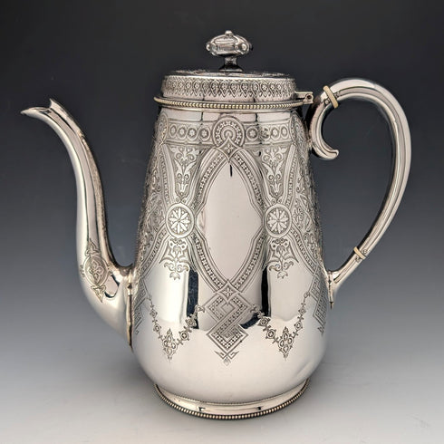 英国アンティーク シルバープレート製 ティー&コーヒーセット