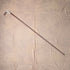 Circa 1900 British Antique Brown Handle L-Handle Sterling Silver Decorated Walking Stick, 92cm, by Julius Klinkhardt