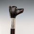 1935 British Vintage Brown Shaft Dog Head Handle Sterling Silver Cane 86cm Jonathan Howell