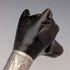 1935 British Vintage Brown Shaft Dog Head Handle Sterling Silver Cane 86cm Jonathan Howell