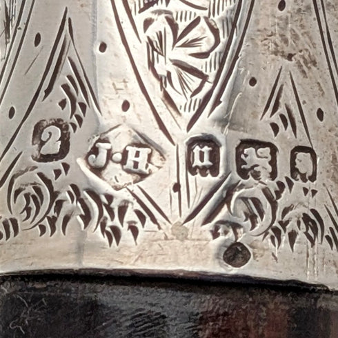 1935年 英国ヴィンテージ ブラウンシャフト ドッグヘッドハンドル 純銀装飾 杖 86cm Jonathan Howell