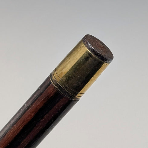 1935年 英国ヴィンテージ ブラウンシャフト ドッグヘッドハンドル 純銀装飾 杖 86cm Jonathan Howell