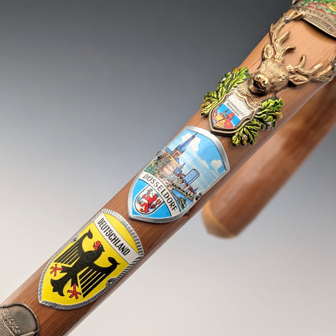 ヴィンテージ 北欧周遊 ツーリストステッキ タンシャフト 曲がりハンドル 91cm