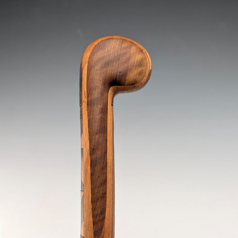 20世紀早期棕褐色手杖,鑲嵌圓環手柄,長89厘米