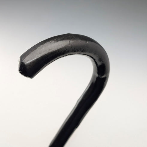 20世紀前半 ねじれブラックシャフト 曲がりハンドル ステッキ 杖 90cm