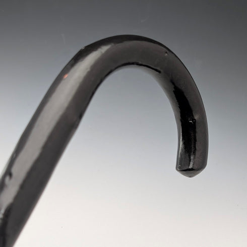 20世紀前半 ねじれブラックシャフト 曲がりハンドル ステッキ 杖 90cm