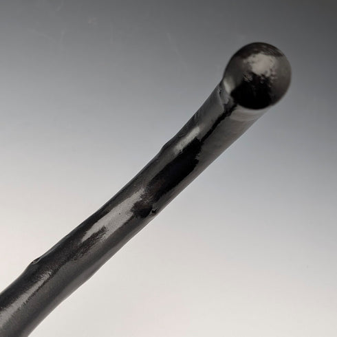 20世紀前半 ねじれブラックシャフト 曲がりハンドル ステッキ 杖 90cm