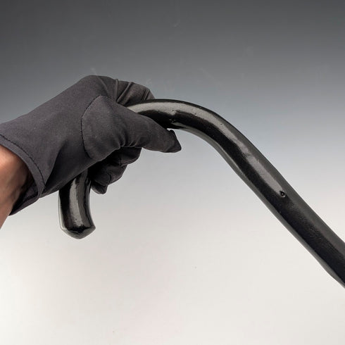 20世紀前半 ねじれブラックシャフト 曲がりハンドル ステッキ 杖 90cm