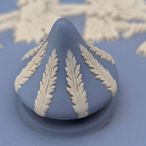 Vintage British Wedgwood Jasperware Round Bonbonniere in Pale Blue