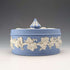 Vintage British Wedgwood Jasperware Round Bonbonniere in Pale Blue