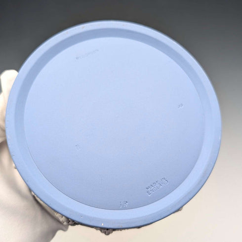 Vintage British Wedgwood Jasperware Round Bonbonniere in Pale Blue