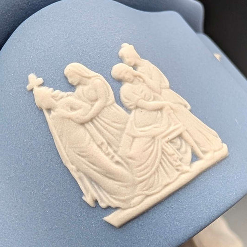 British Vintage Wedgwood Jasperware Box Trio in Pale Blue