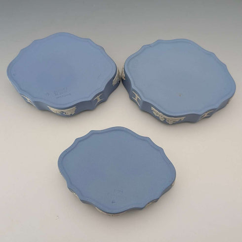British Vintage Wedgwood Jasperware Box Trio in Pale Blue