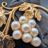 Antique 9ct Gold & Pearl Grape Brooch in Case