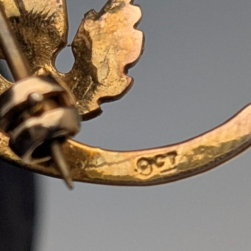 古董9克拉黃金珍珠葡萄胸針,附原廠盒