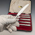 Circa 1961 British Vintage Sterling Silver Handle Tea Knife Set of 6 in Viner's Case