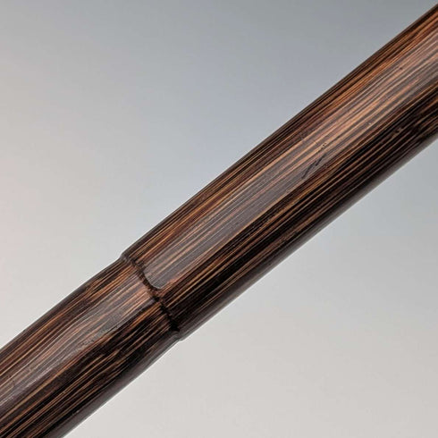 1910年 英国アンティーク ブラウンシャフト 曲がりハンドル 純銀装飾 軽量ステッキ 杖 90cm