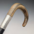 1927 British Antique Black Shaft Horn Handle Sterling Silver Walking Stick 84cm