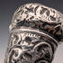 1909 British antique brown shaft engraved sterling silver walking stick with rondelle handle, 88cm