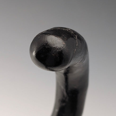 Vintage Twisted Black Shaft Bent Handle Walking Stick 84cm