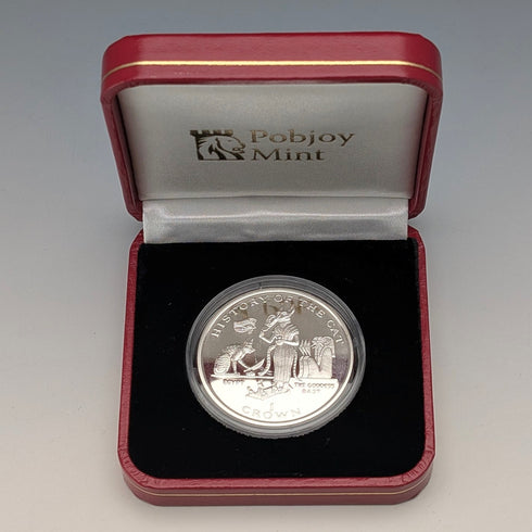 英国マン島 クラウン銀貨 「猫の歴史:バステト神」PobjoyMint ケース・説明書付