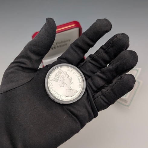 British Isle of Man Silver Crown Coin "The History of Cats: Iriomote Wildcat" by PobjoyMint, with Case and Instructions