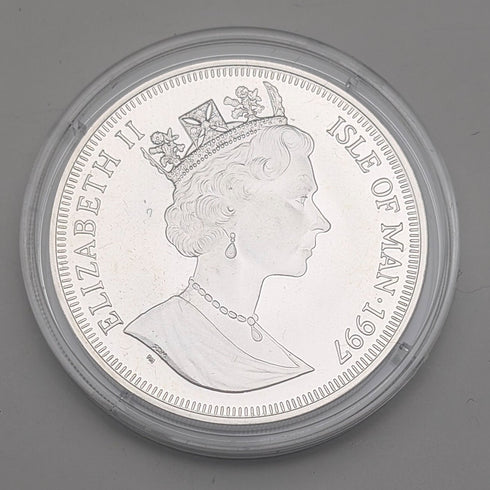 British Isle of Man Silver Crown Coin "The History of Cats: European Wildcat" by PobjoyMint, with Case and Instructions