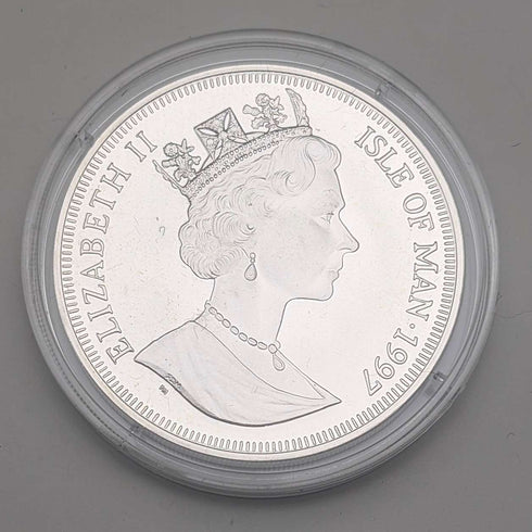 British Isle of Man Silver Crown Coin "The History of Cats: European Wildcat" by PobjoyMint, with Case and Instructions