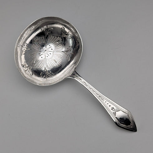 1865 British Antique Sterling Silver Tea Caddy Spoon, 12.5g, Charles Boynton