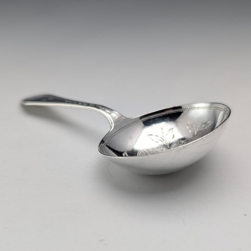 1865 British Antique Sterling Silver Tea Caddy Spoon, 12.5g, Charles Boynton